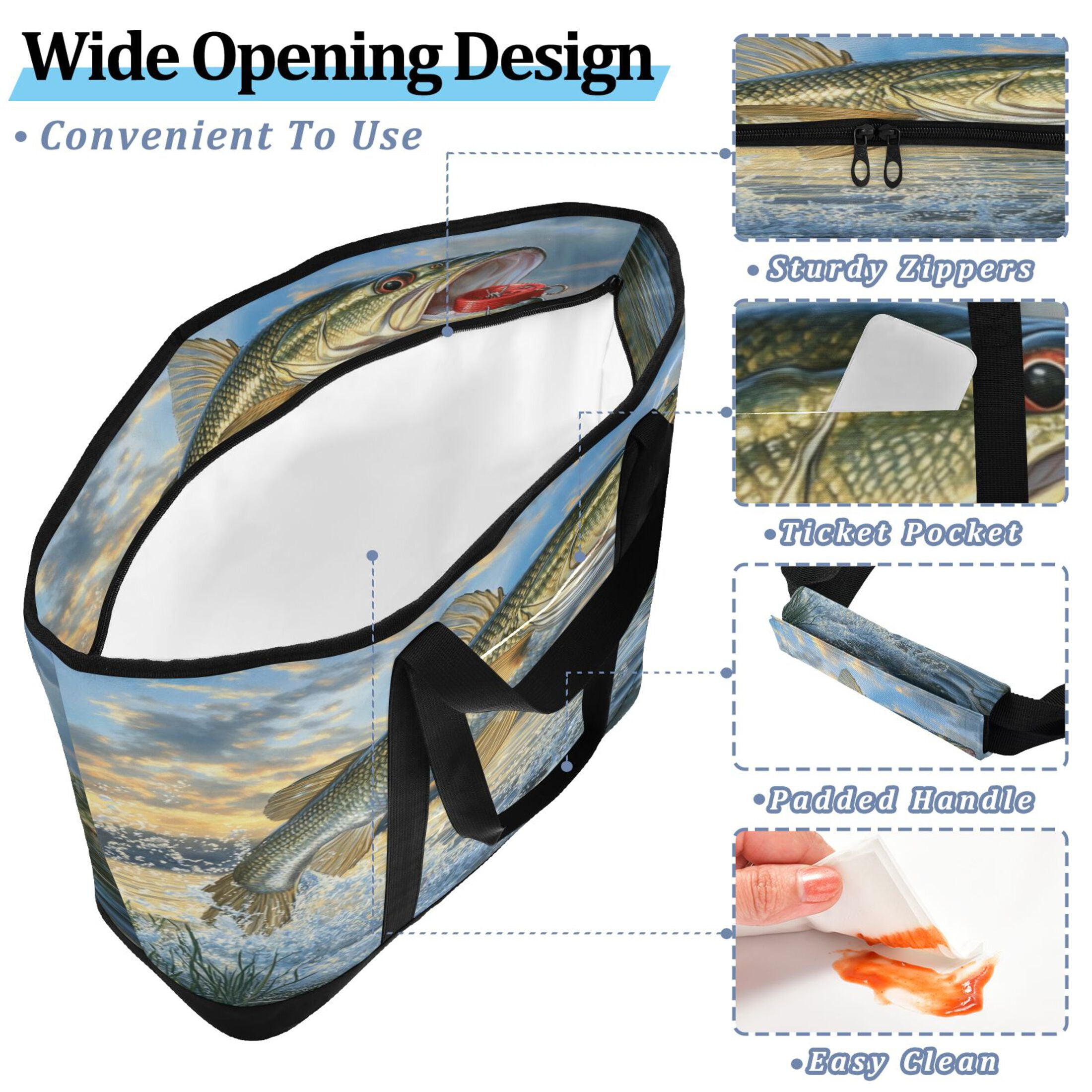 Large Hand-held Ice Pack Picnic Bag Insulation and Refrigeration Suitable for Shopping Picnics and Camping Gold Fish Pattern