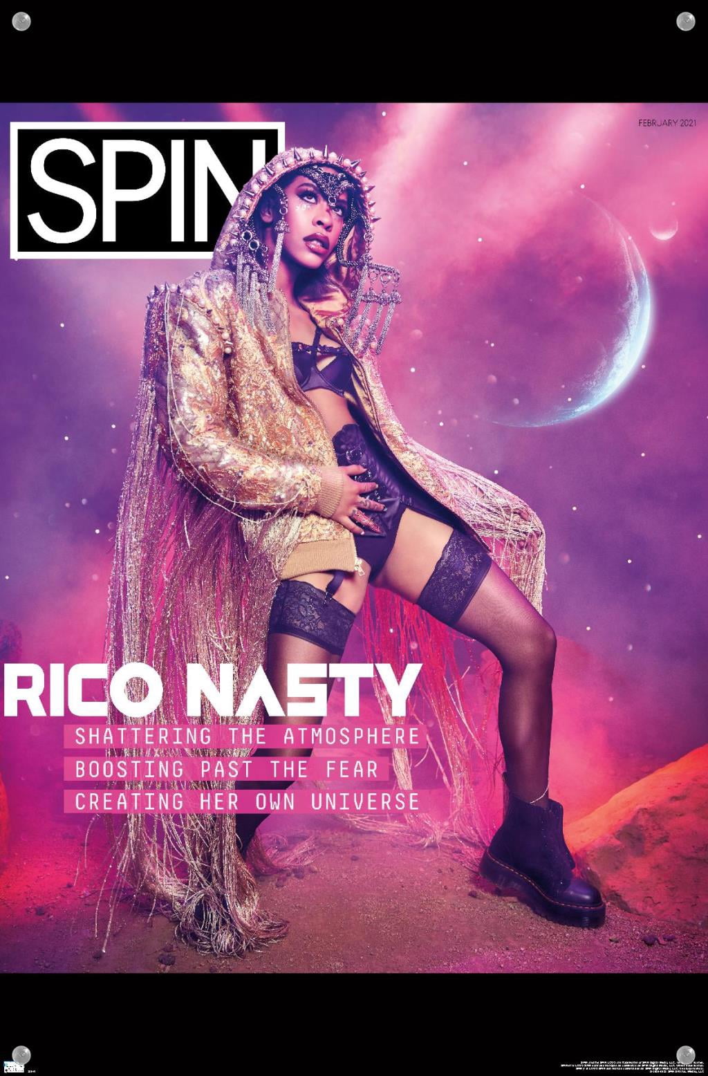 SPIN Magazine - Rico Nasty 21 Wall Poster with Push Pins, 14.725" x 22.375"
