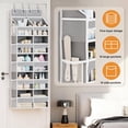 thumbnail image 4 of 5-Tier Over The Door Organizer with 10 Side Pockets, Large Behind The Door Storage, 4 Hooks Design, Door Organizer with Clear Windows for Bathroom, Bedroom, , Entryway(Grey), 4 of 7