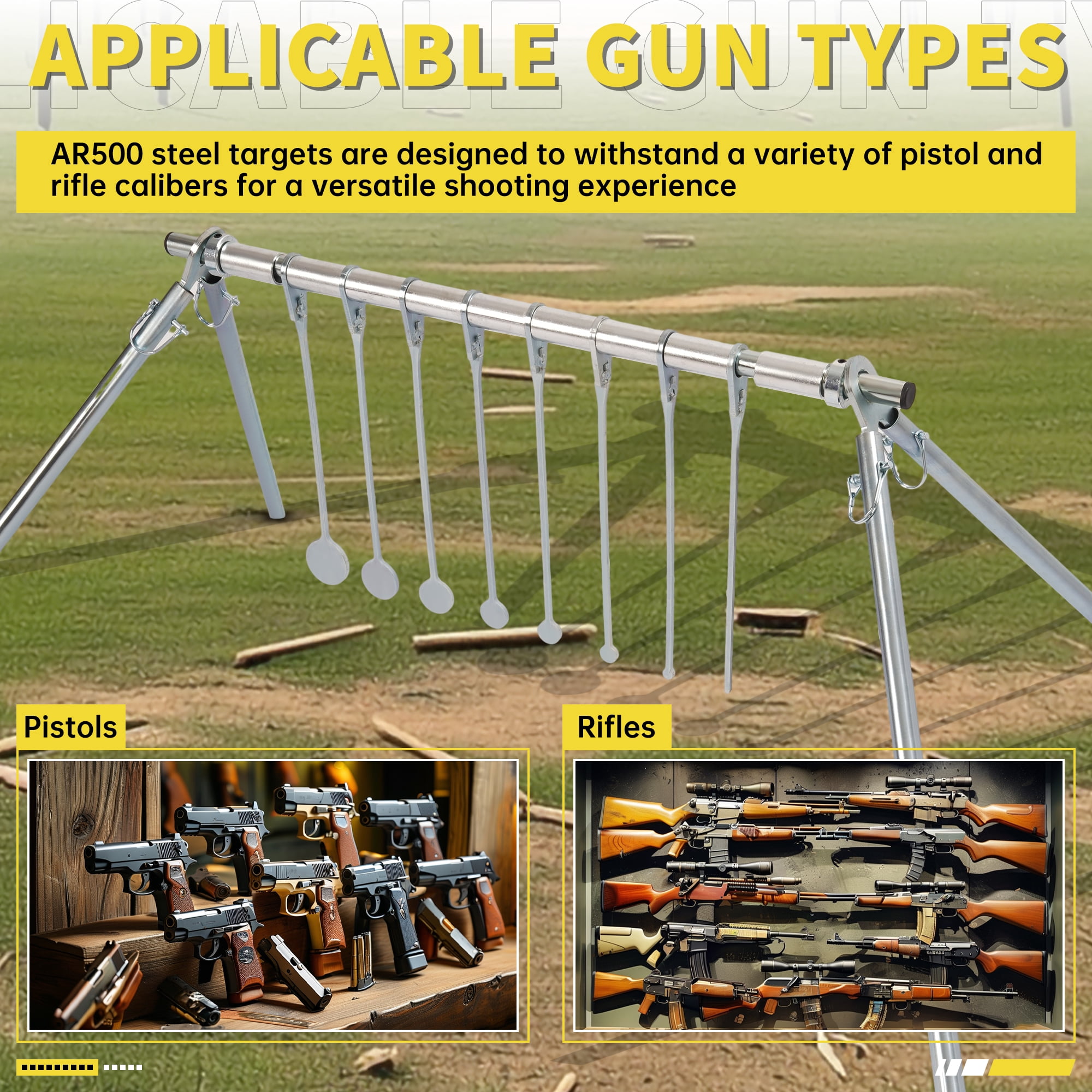 Kojem Steel Targets Spinning Rimfire Target for NRL 22 Rimfire Airgun Pellet Guns Plinking Target (Pipes are Not Included)