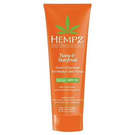 Yuzu & Starfruit Touch of Summer Moisturizing Gradual Self-Tanning Creme with SPF 30 for Medium Skin Tones, 6.76 Ounce, Enriched with 100% pure natural hemp seed.., By
