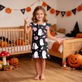 thumbnail image 2 of NOLDARES Halloween Girls Nightgowns Kids Flutter Short Pajamas Nightdress Princess Nightgown Sleep Dress(N211-Black), 2 of 7
