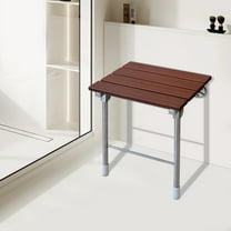Modern Folding Shower Seat - Wall Mounted - Solid Wood Fold Down Spa Bench 14.9"x12.2" for Homes