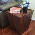 thumbnail image 2 of Favors Handicraft 18" Square Wooden Cone Shaped Accent Side Table in Chestnut, 2 of 5