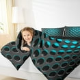 thumbnail image 4 of Manfei Geometry Stereoscopic Full Size Comforter Sets,Teal Dense Holes Bedding Comforter Set,Honeycomb Hexagon Bedding Sets,Super Cozy Bedroom Decorative Reversible,3pcs, 4 of 8