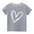 thumbnail image 2 of Wolfast Cadeaux de la Saint-Valentin pour Filles Tout-Petits Garçons Filles Mode Mignon Col Rond Imprimé Manches Courtes Haut Fille Tout-Petit Cadeau de la Saint-Valentin, 2 of 9