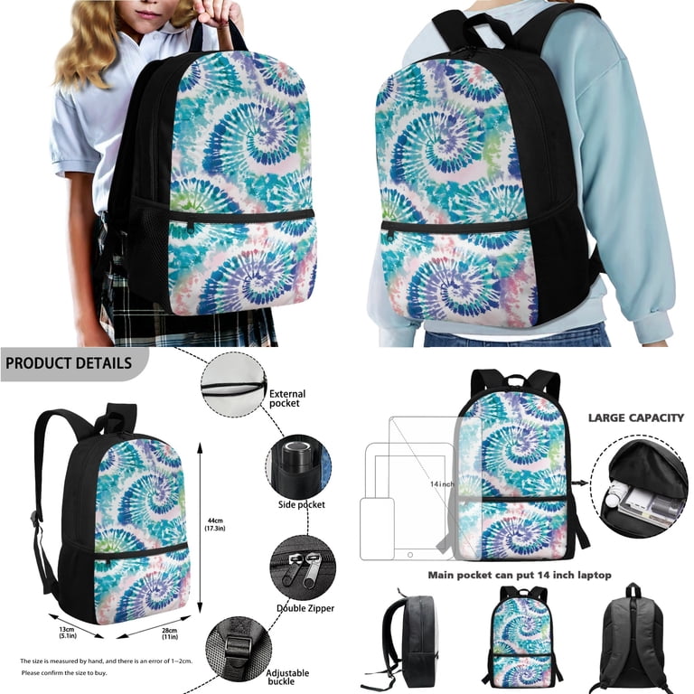 Xixirimido Colorful Tie-dye Pattern 4Pcs Children Schoolbag  display picture 3