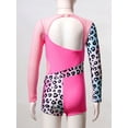 thumbnail image 5 of iiniim Kids Girls One Piece Gymnastics Leotard Long Sleeve Ballet Dance Bodysuit Short Unitard Size 4-14 Pink Leopard 8, 5 of 7