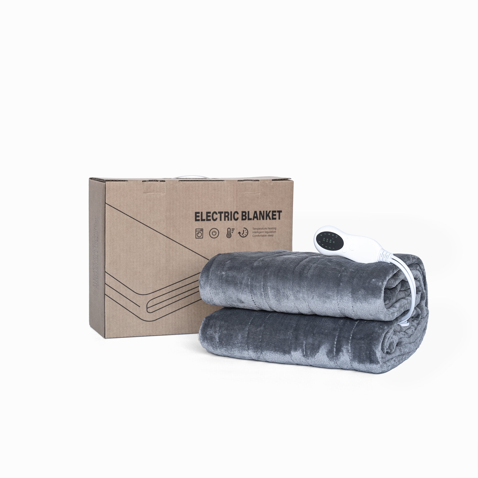 Allswell One Button Heated Oversized Throw 50x72 Grey - Walmart.com