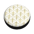 thumbnail image 2 of Kdxio Spare Tire Cover for RV Trailer, Waterproof Wheel Cover,Camper Spare Tire Cover Fit for Rv SUV Truck Travel Trailer -White And Gold Geometry, 2 of 8