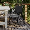 thumbnail image 2 of Flash Furniture Set of 4 Mystic Folding Patio Sling Chairs, Outdoor Textilene Lawn Chairs with Armrests in Black, 2 of 14