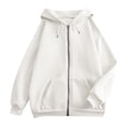 thumbnail image 6 of Zip Up Hoodie Women Oversized Sweatshirts 2026 Fall Fashion Jacket Thick Warm Coat Winter Clothing White L, 6 of 7