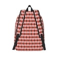 thumbnail image 6 of Travel Laptop Backpack - Red and Brown Squares Lightweight Canvas Backpack, Wear Resistant Computer Backpack Bag Fit {sizeName} Laptop for Men Women with Adjustable Padded Shoulder Straps, 6 of 6