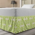 thumbnail image 1 of Abstract Bed Skirt, Natural Layout of Flower Shapes Drawn with Many Intersecting Streaks, Elastic Bedskirt Dust Ruffle Wrap Around for Bedding Decor, 4 Sizes, Yellow Green and Cream, by Ambesonne, 1 of 2