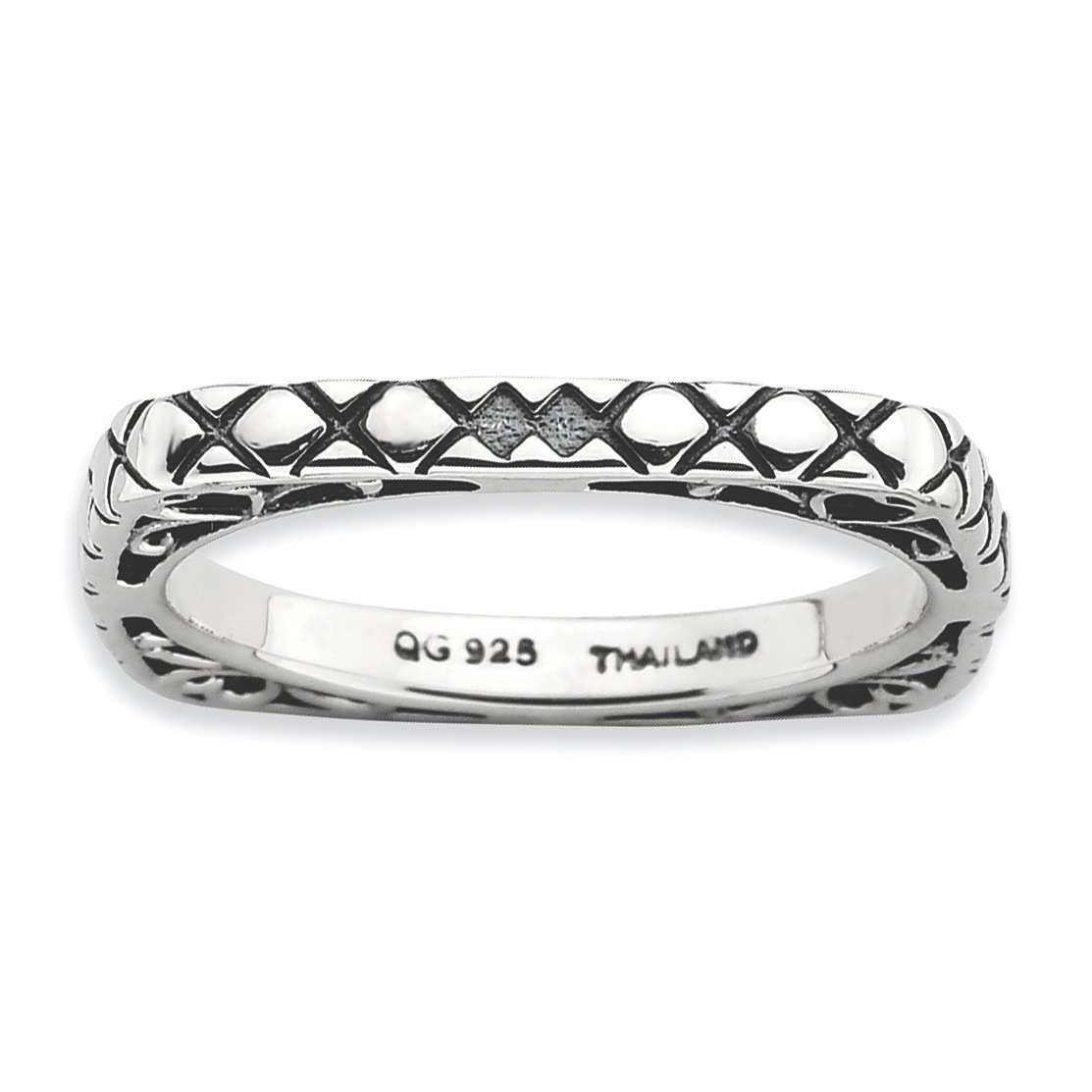 925 Sterling Silver Vintage Square Stackable Ring | Walmart Canada