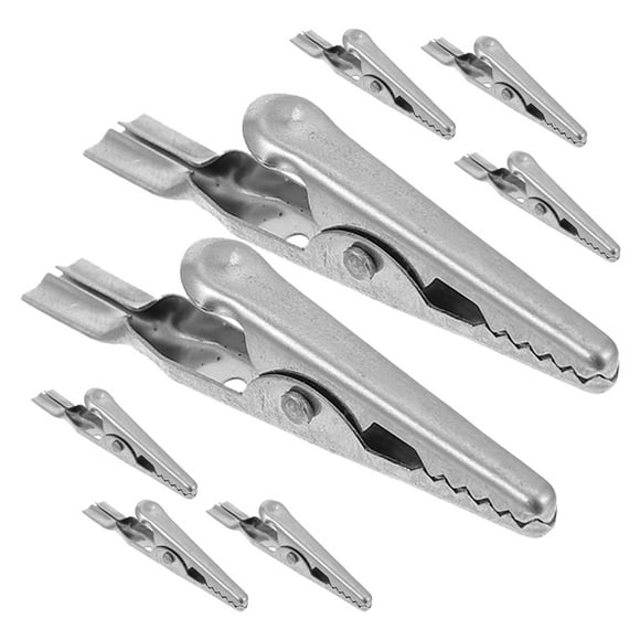 8pcs Alligator Clips Household Electrical Test Tools Stainless Steel Alligator Clips