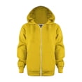 thumbnail image 2 of RTKFRFLM Kids Basic Zip-up Hoodie Solid Color Long Sleeve Hooded Sweatshirt Yellow 11-12 Years, 2 of 7