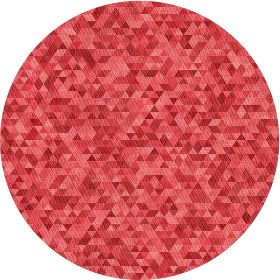 Ahgly Company Indoor Round Patterned Valentine Red Area Rugs, 8' Round
