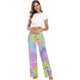 thumbnail image 6 of Women's Pajama Pants Rainbow Diamond Pattern Comfy Stretch Sleepwear Essentials womens Lightweight Lounge Terry Pajama Pant, Large, 6 of 7