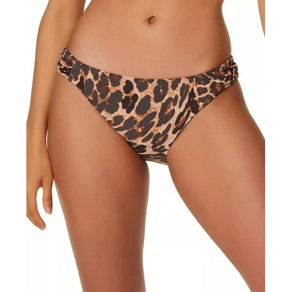 Bar III NATURAL Cheetah Printed Hipster Bikini Swim Bottom, US Small