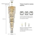 thumbnail image 2 of Posiosa Luxury Modern Long Staircase K9 Chandeliers Gold Top Design 10-Tier Large Foyer Entrance Chandeliers for High Ceiling Big Crystal Chandelier(Height 78.7 inch 20 Lights), 2 of 6