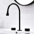 Basin Faucets, Brass Widespread Bathroom Faucets, 3 Hole Black Sink