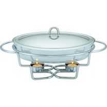 3 QT Chafing Dish Buffet Set | Food Warmers for Parties Buffet, Oven Safe Glass Serving Dish with Stainless Steel Base and Cover