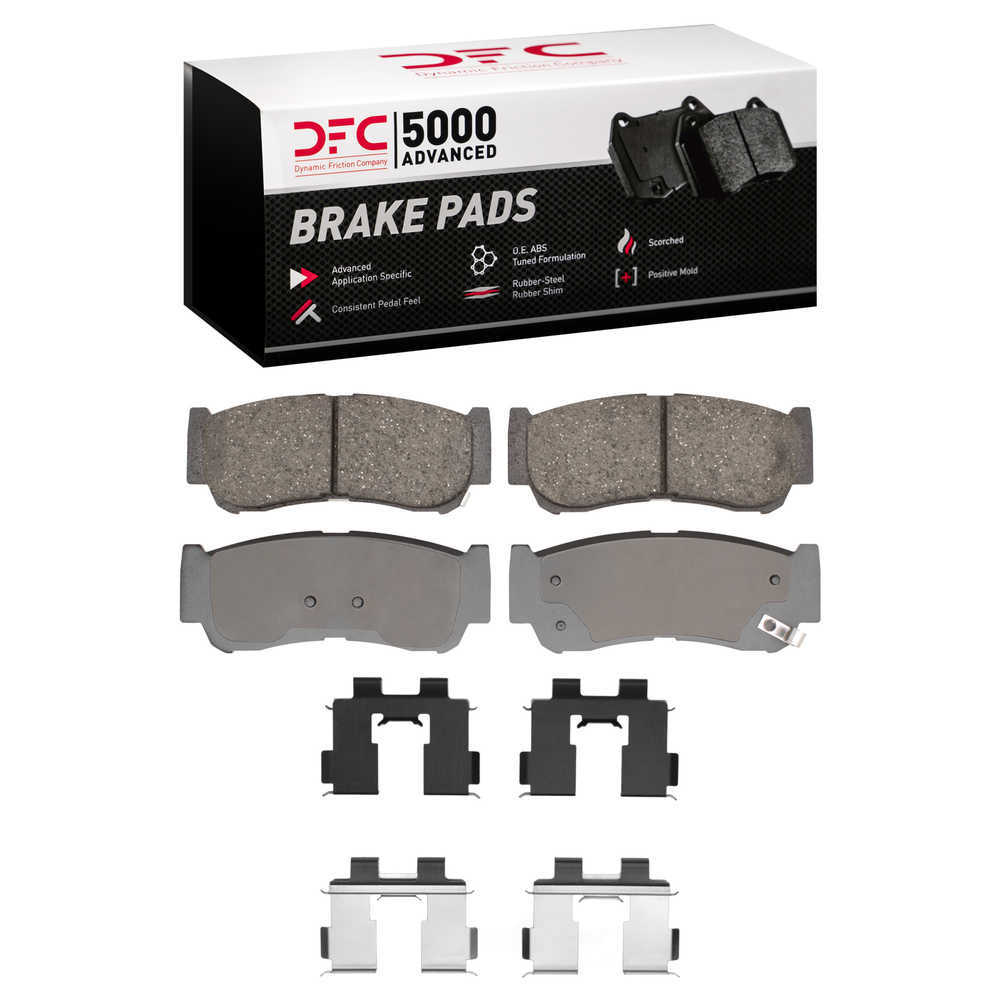 Dynamic Friction Company 1551-1297-01 DFC 5000 Advanced Brake Pads - Ceramic and Hardware Kit - OE