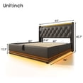 thumbnail image 3 of Kumix Queen Size Upholstered PU Bed, 360 Surround LED Function, Buttons/Apps/Remote Control, Hydraulic Storage Bed with USB Type-C Charging, Black(Without Mattress), 3 of 7
