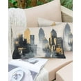 thumbnail image 6 of Abstract City Throw Pillow Cover 20 x 36 Inch Decorative Pillow Cover Retro Chic Abstract Building Oil Painting Lumbar Pillowcase Seasonal Rectangle Cushion Case for Couch Sofa Bed Living Room, 6 of 7