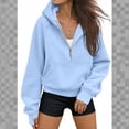 thumbnail image 2 of Half Zip Cropped Hoodies for Women Y2k Cute Jackets Spring Fashion 2026 Sweatshirts, 2 of 7