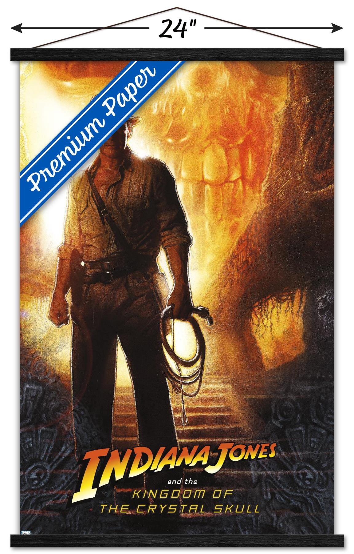 Indiana Jones And The Kingdom Of The Crystal Skull - One Sheet Wall Poster with Magnetic Frame, 22.375" x 34"