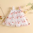 thumbnail image 2 of PENGXIANG Bébé Filles Robe d'Été en Tulle Broderie Florale Sans Manches Robe en Maille en Tulle Rouge 2-3 Ans, 2 of 8