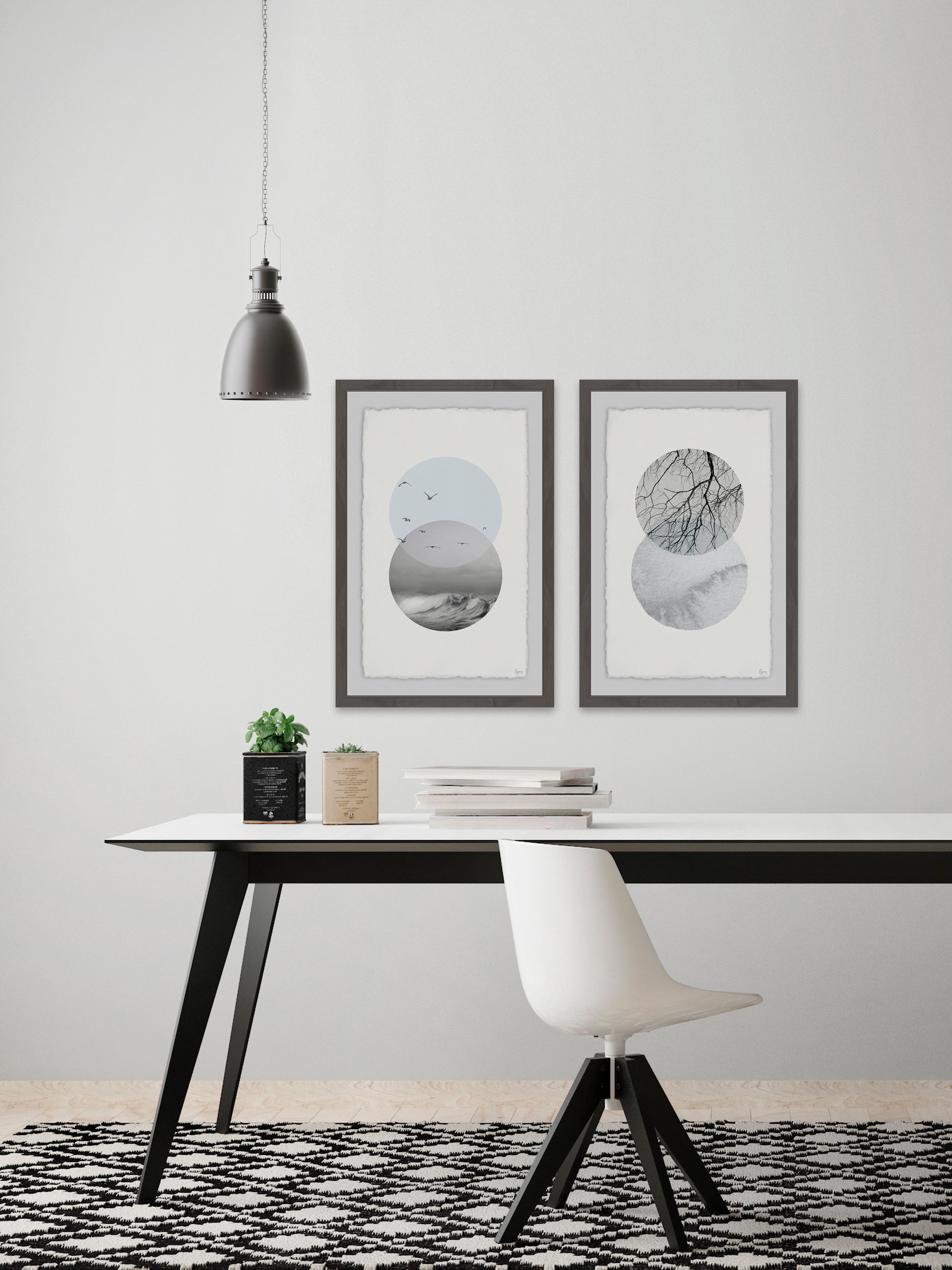Waves and Branches Diptych