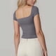 thumbnail image 4 of Xuyuer Women's Fashion Short Sleeve Solid Color Casual Fitted T-Shirts, Suitable For Summer, 4 of 6