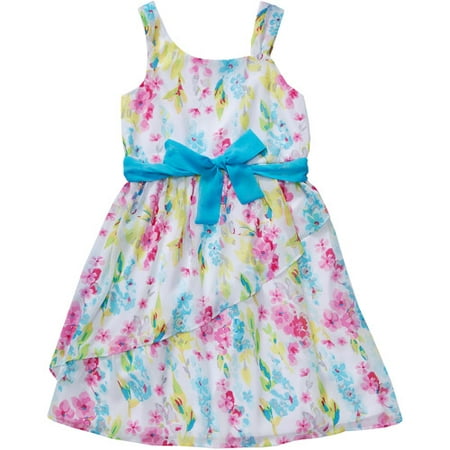 George Plus Girls' Sleeveless Chiffon Asymetrical Dress - Walmart.com