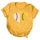 thumbnail image 2 of Gibobby Playera Corte clásico para Mujer Mujeres Casual Béisbol Impresión Mangas Cuello Redondo Camiseta Suelta Blusa Tops(Amarillo,CH), 2 of 4
