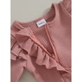 thumbnail image 4 of Bagilaanoe Newborn Baby Girl Boys Autumn Jumpsuit Long Sleeve Bodysuit + Headband 3M 6M 12M Infant Ruffled Zipper One Piece Romper, 4 of 8
