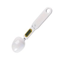 Stainless Steel Bowl, Ongmies Cat Food Scale Detachable Double Headed Spoon Scale White Dog Food Scale Household Kitchen Scale Food Scale Spoon Scale, Tableware, 1X Measuring Spoon