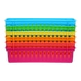 thumbnail image 1 of Miangastore Yellow Plastic Pencil Trays 6Pcs for Desktop Organization 9.8x2.8x2.4in, 1 of 8