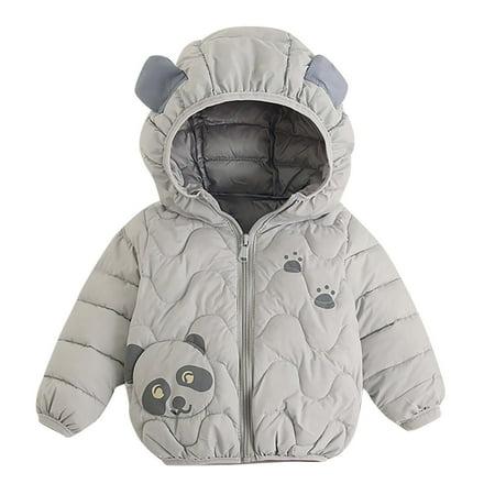 

Winter Coats for Kids 3D Panda Cotton Hoods Boys Girls Cute Jacket 3-8T Children Zip Up Comfy Hoodie Coat Warm Outerwear