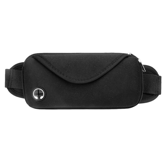 LEORX Travel Waist Pouch Black Cloth for Hiking Running Bike Riding Storage Use