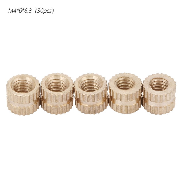 Brass Insert Nut,M4 Brass Cylinder Knurled Embedded Nut Moldedin Insert Future-Proof Design