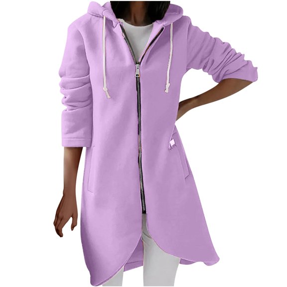XFLWAM Hoodies for Women Trendy Pullover Zip Up Plus Size Hooded Jackets Hoodie Solid Color Sweatshirts Woman Coats Clothes 5XL