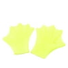 Unique Bargains Pair Soft Silicone Swimming Diving Webbed Gloves Yellow