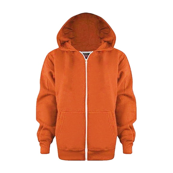 Girls Full Zip Hoodie with Pockets Kids Boys Fashion Oversized Long Sleeve Sweatshirt Solid Jacket 3-12 Years 2026