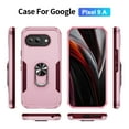 thumbnail image 4 of ChicShell for Google Pixel 9A Case with Ring Holder Stad, Military Grade Shockproof Compatible with Car Mount Rugged Bumper Phone Case Shockproof Protective Back Cover for Women Men, Pink+Rose, 4 of 10
