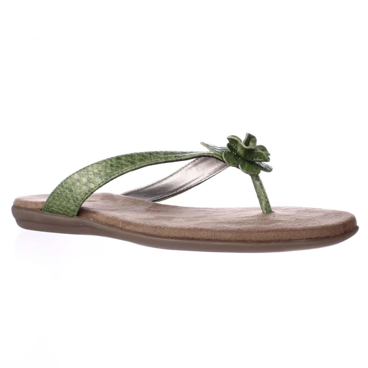 Aerosoles - Womens Aerosoles Branchlet Memory Foam Flower Flip Flops - Green Snake - Walmart.com 