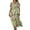 Light Green, variant on Cmfcve Women's Summer Long Dresses Vintage Printed Beach Vacation Dress Short Sleeve V-Neck Flowing Dress