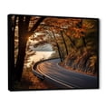 thumbnail image 2 of Designart "Forest Trail Autumn's Beauty" Landscapes Framed Wall Art - Modern Orange Road Entryway Framed Wall Art Print, 2 of 6